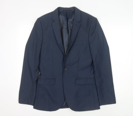 Mens UK Size 34 Topman Regular Blue Suit Jacket