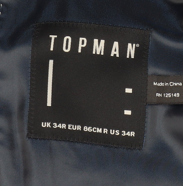 Mens UK Size 34 Topman Regular Blue Suit Jacket