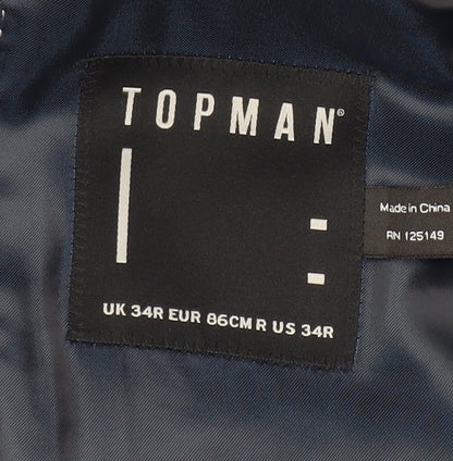 Mens UK Size 34 Topman Regular Blue Suit Jacket
