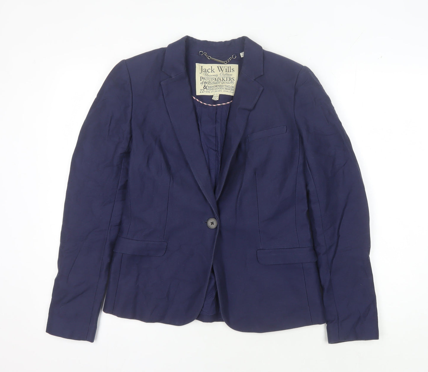 Jack Wills Women's Blue Blazer Size 8, Regular Fit