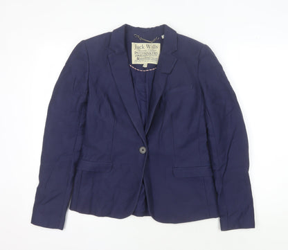 Jack Wills Women's Blue Blazer Size 8, Regular Fit