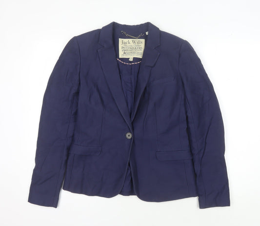 Jack Wills Women's Blue Blazer Size 8, Regular Fit