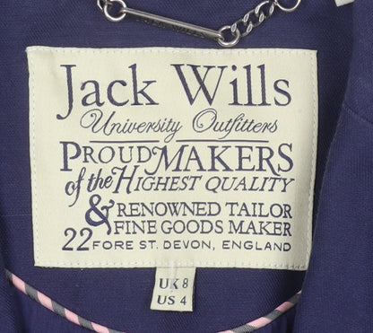 Jack Wills Women's Blue Blazer Size 8, Regular Fit