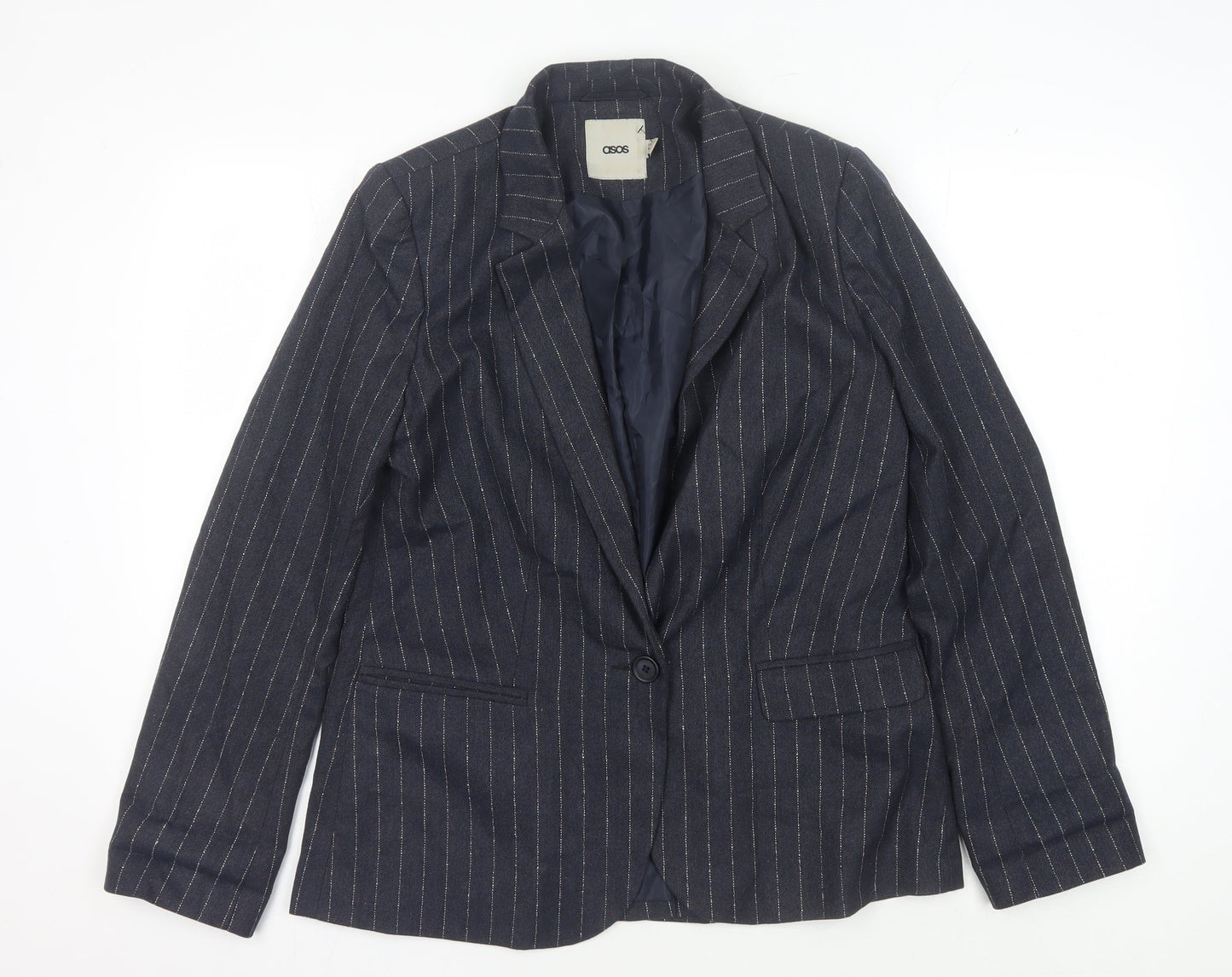 ASOS Women's Black Pinstripe Blazer Size 12