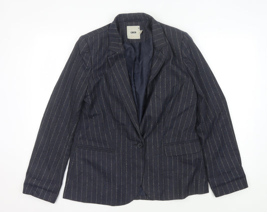 ASOS Women's Black Pinstripe Blazer Size 12