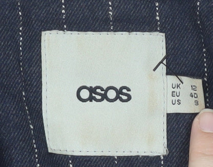ASOS Women's Black Pinstripe Blazer Size 12