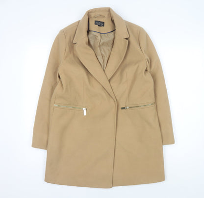 Womens UK Size 10 Topshop Beige Overcoat