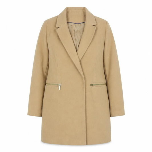 Womens UK Size 10 Topshop Beige Overcoat