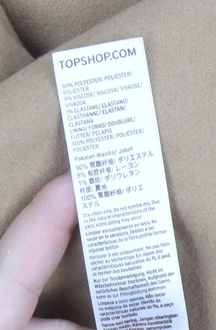 Womens UK Size 10 Topshop Beige Overcoat