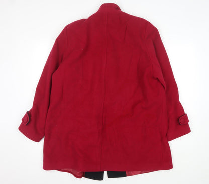 Womens UK Size 16 Kesta London Red Pea Coat