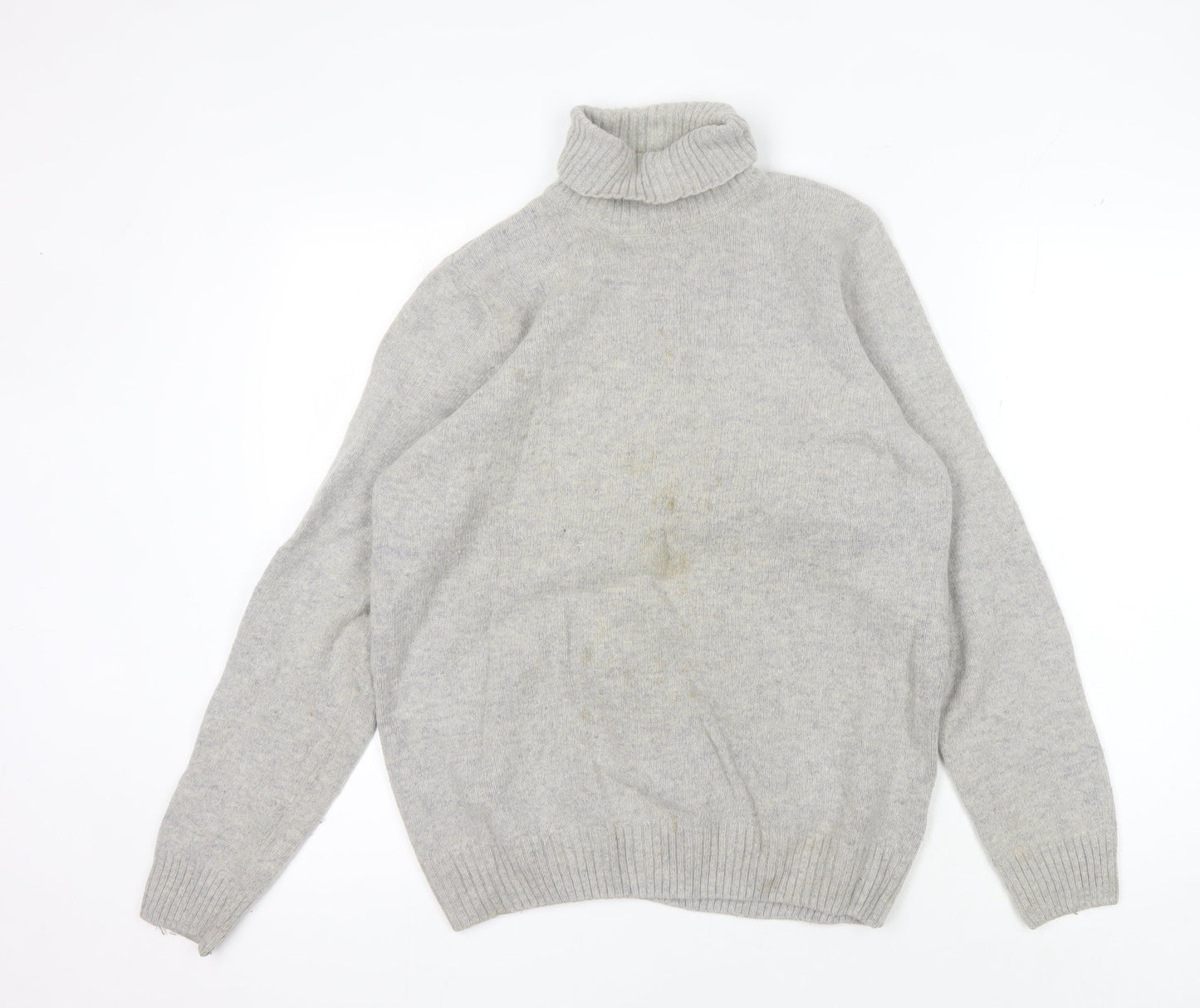 EWM Women's Grey Wool Roll Neck Jumper M