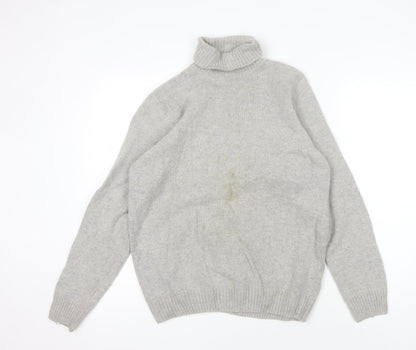 EWM Women's Grey Wool Roll Neck Jumper M