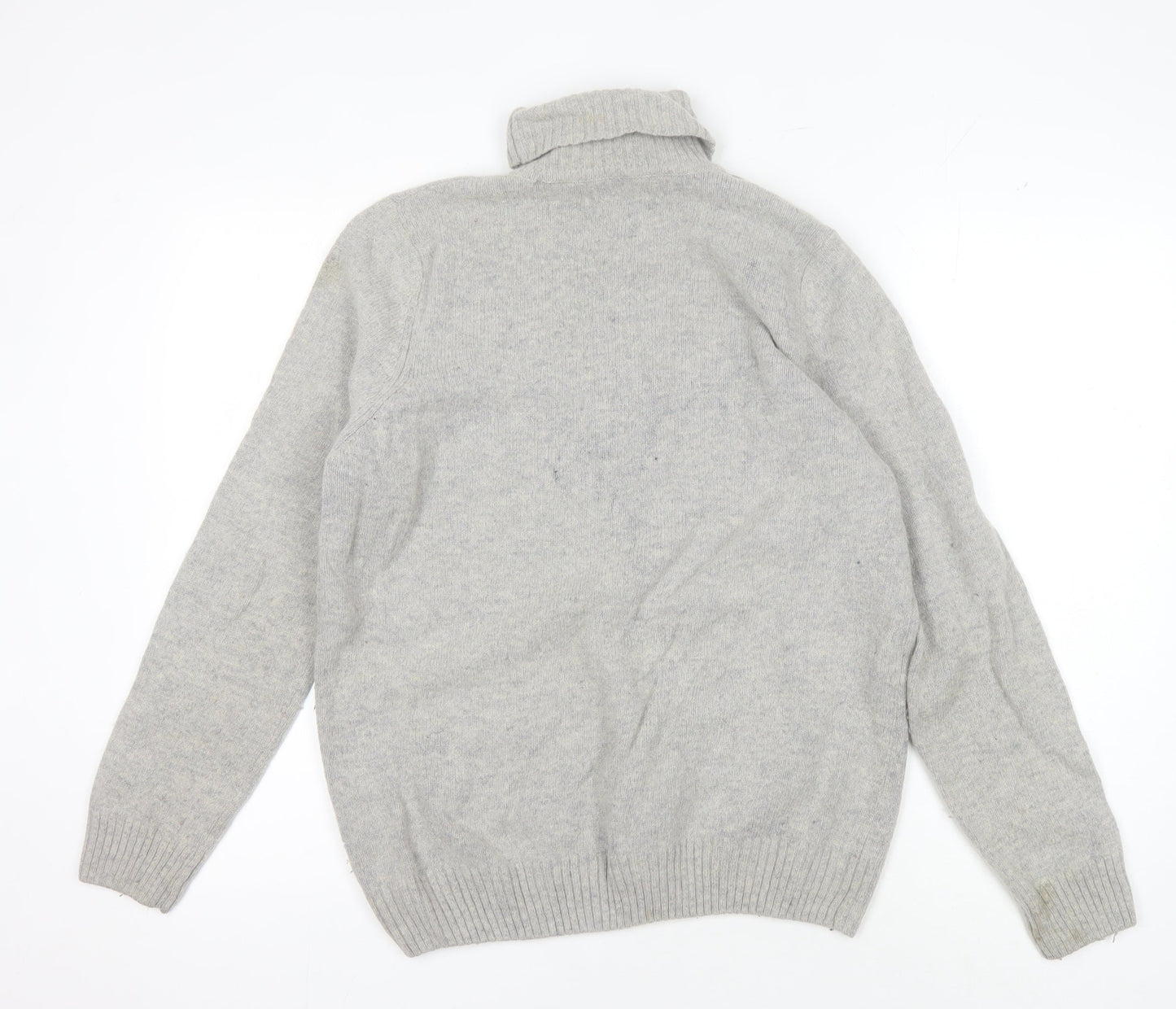 EWM Women's Grey Wool Roll Neck Jumper M