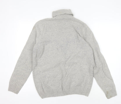 EWM Women's Grey Wool Roll Neck Jumper M