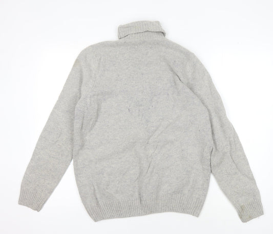 EWM Women's Grey Wool Roll Neck Jumper M