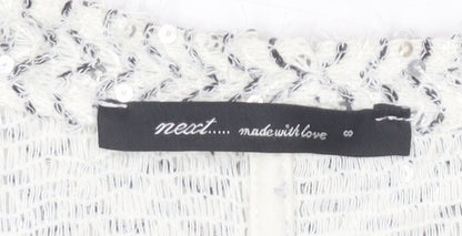 Womens UK Size 8 NEXT White Cardigan Jumper