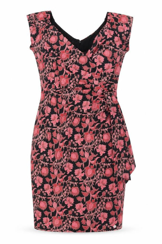 Front view of Joe Browns Women's Black Floral Bodycon Dress, size 12