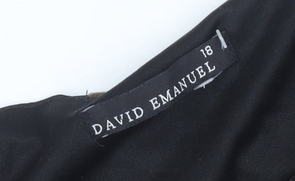 David Emanuel Women's Sheath Dress Brown Animal Print 18