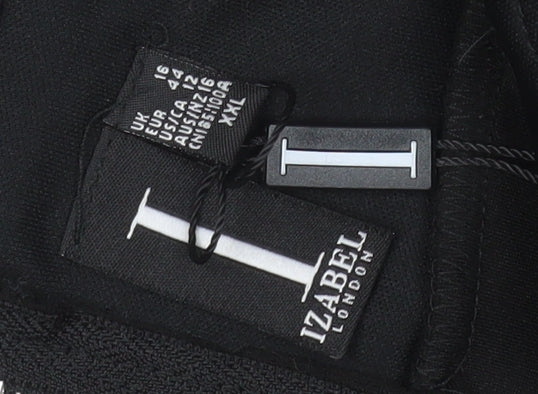 Izabel London Women’s Black Floral Embroidered Dress, Size 16