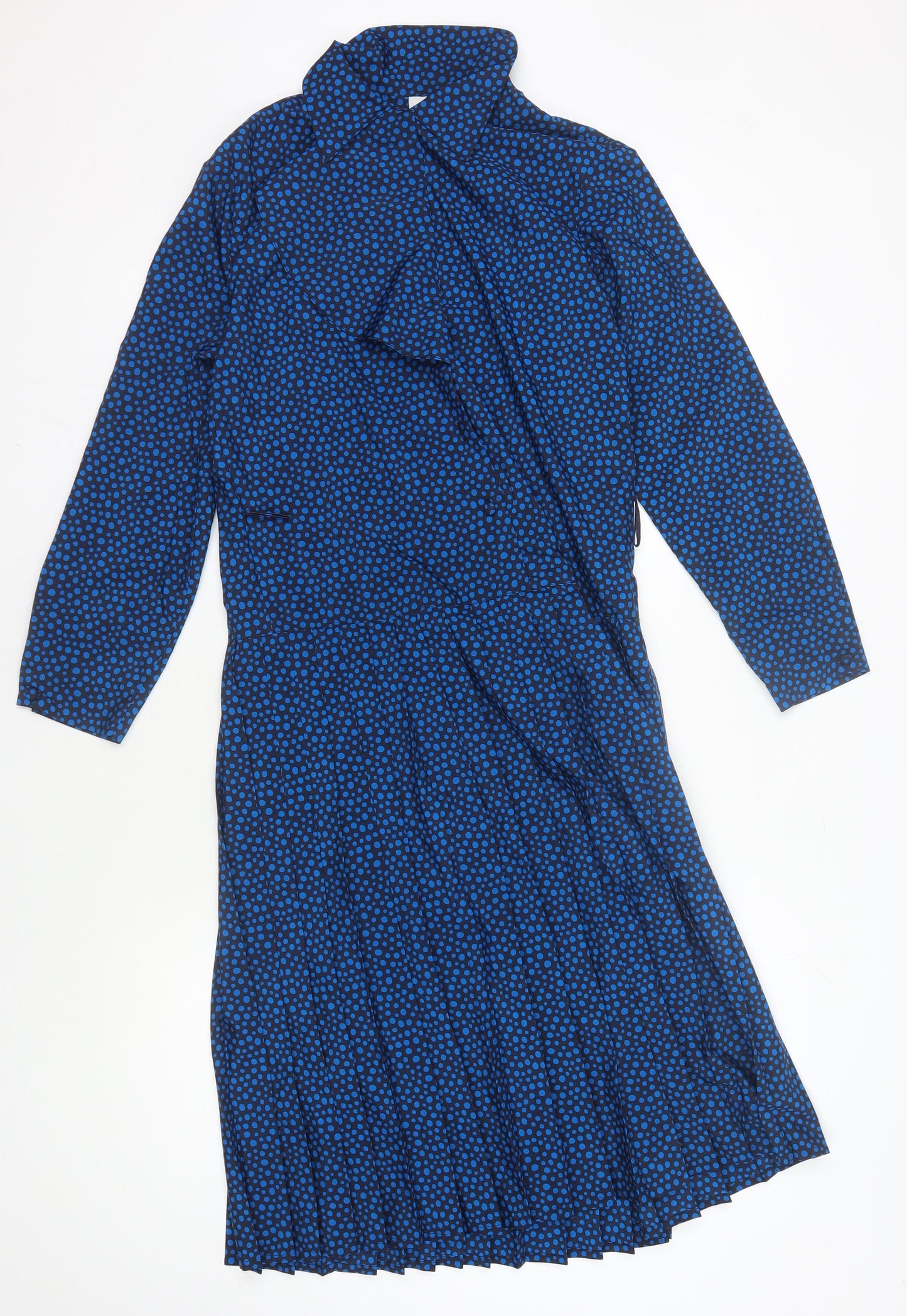 Eastex Women's Blue Polka Dot Long Sleeve Dress Size 10