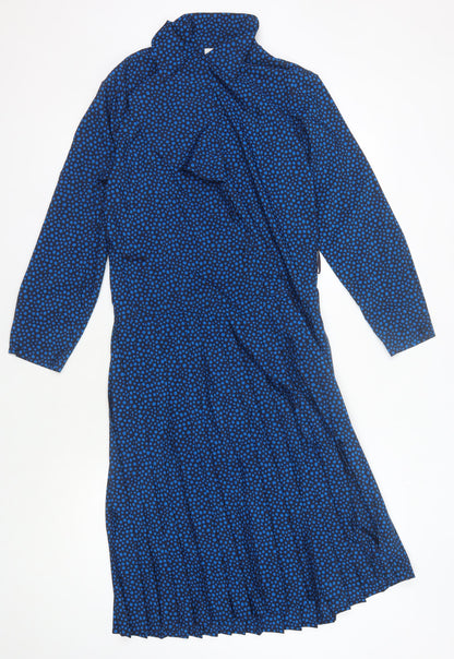 Eastex Women's Blue Polka Dot Long Sleeve Dress Size 10