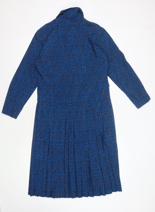 Eastex Women's Blue Polka Dot Long Sleeve Dress Size 10