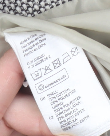 H&M Women's Grey Blazer, Size 14, One-Button, Cotton