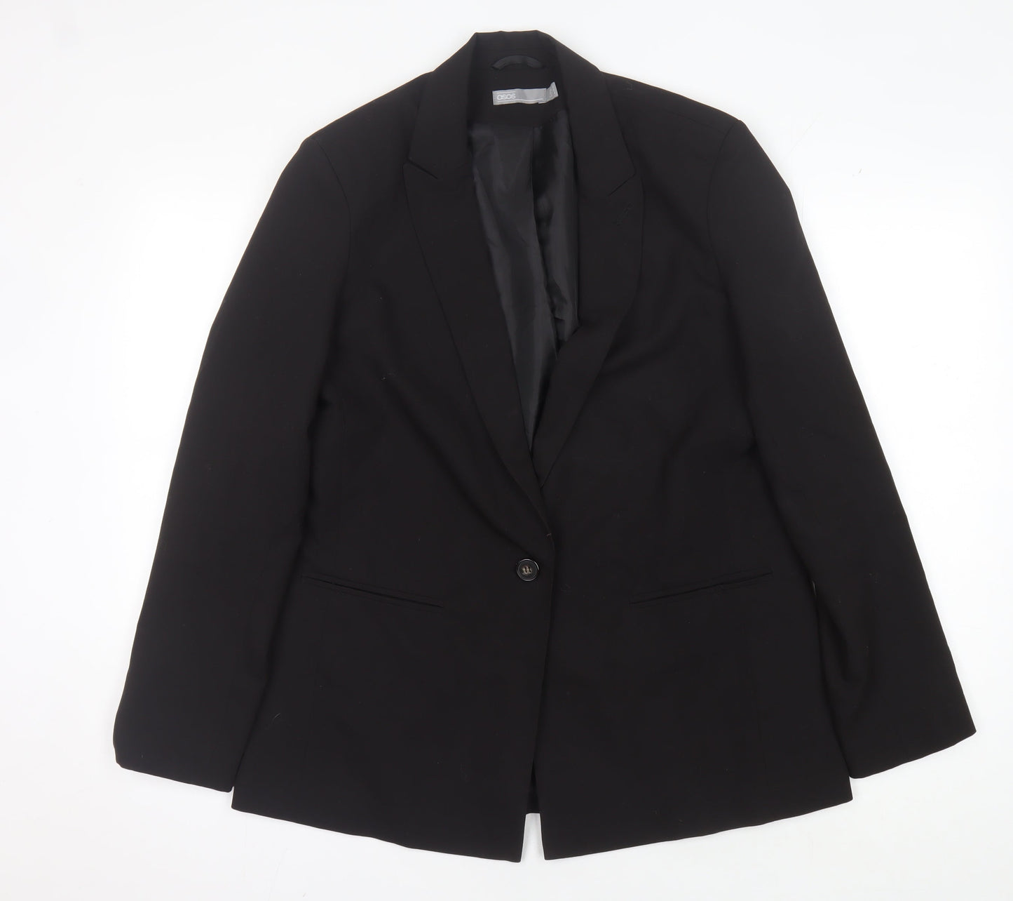 ASOS Women's Black Blazer, Size 12, Regular Fit, Notch Lapel
