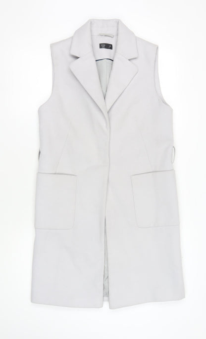 Topshop Women's White Long Waistcoat Size 8