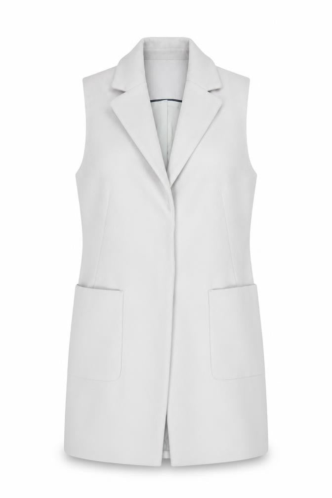 Topshop Women's White Long Waistcoat Size 8