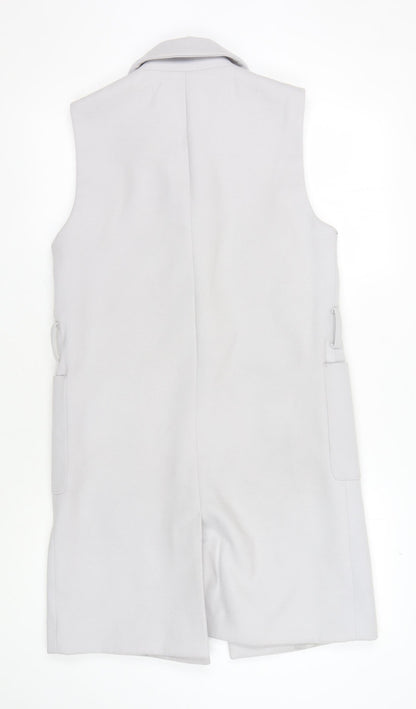 Topshop Women's White Long Waistcoat Size 8