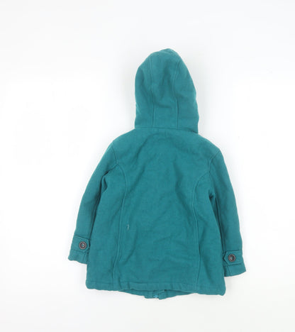 Marks and Spencer Girls Green Duffle Coat 2-3 Years Hooded