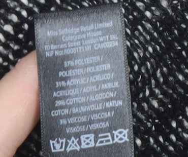 Womens UK Size 10 Miss Selfridge Black Cardigan Jumper