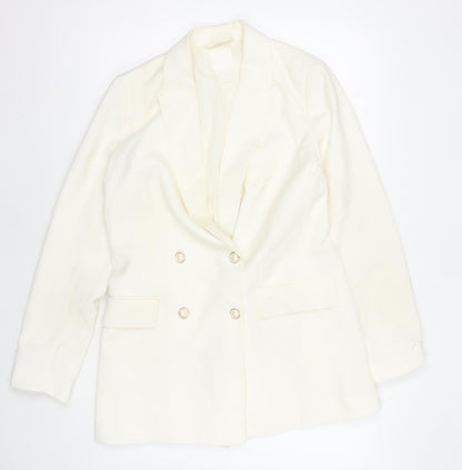 H&M Women's Ivory Blazer Size 10 Double Breasted