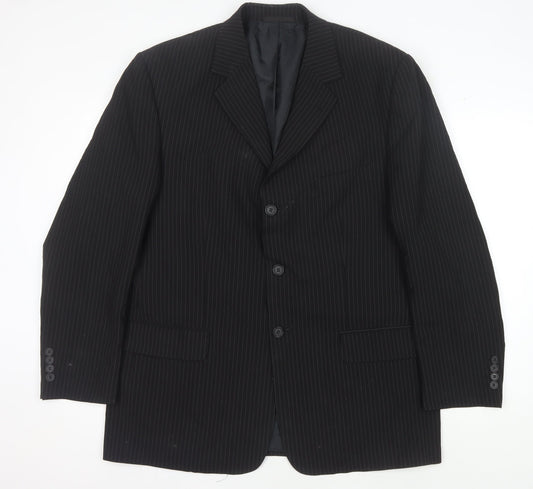 Armando Men's Black Pinstripe Blazer Size 44