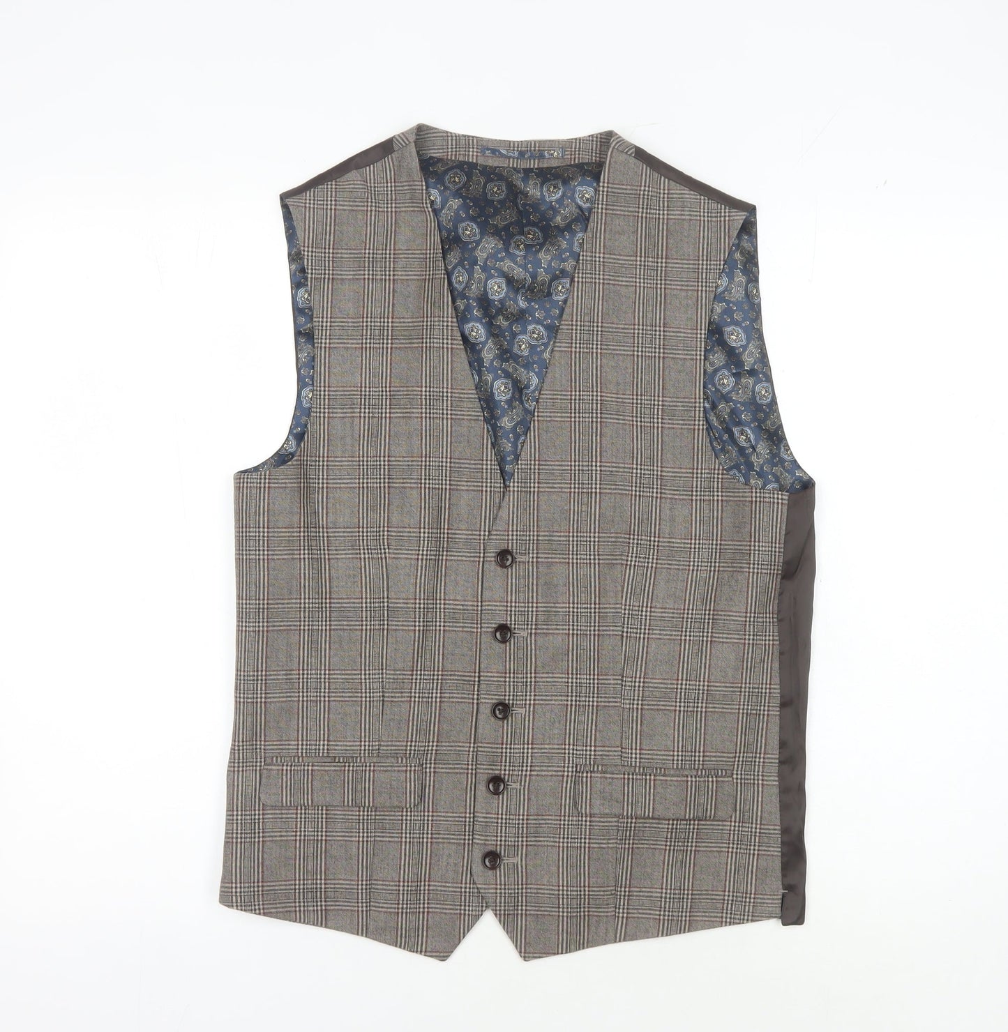 Mens UK Size 38 NEXT Regular Brown Suit Waistcoat