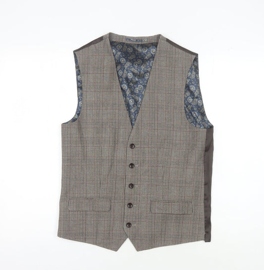 Mens UK Size 38 NEXT Regular Brown Suit Waistcoat