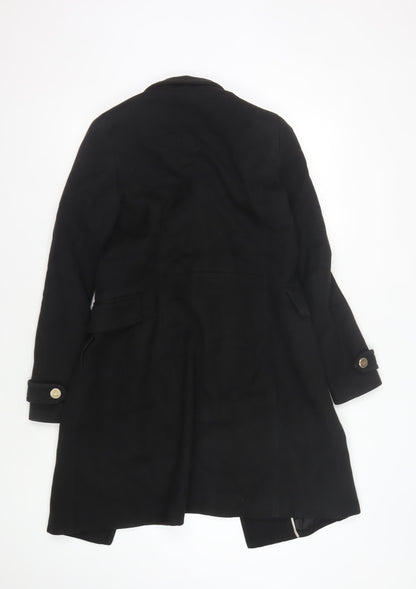 Mango Black Unisex Pea Coat, S, Casual Autumn/Winter Wear