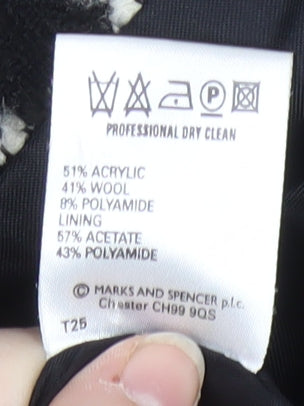 Marks & Spencer Women's Black Check Cropped Jacket