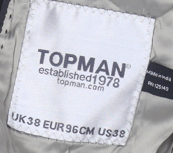 Topman Men's Black Slim Fit Blazer Jacket Size 38