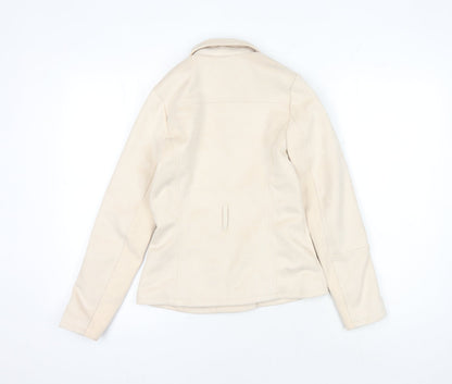 River Island Teens Beige Motorcycle Jacket Size 12