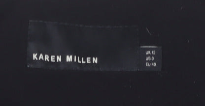 Karen Millen Women's Black Size 12 Slim Fit Jacket