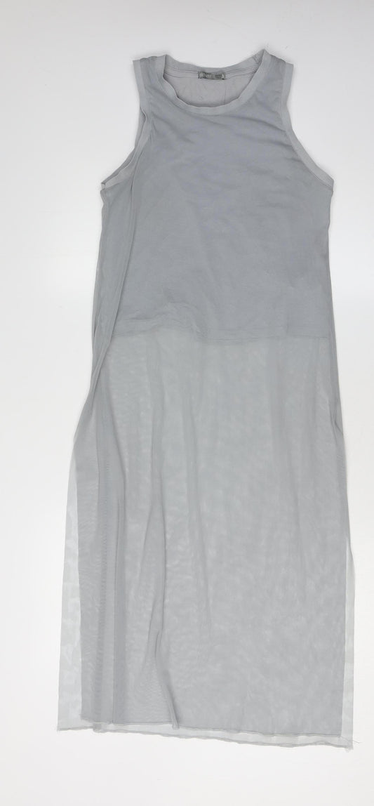 Zara Women Grey Sleeveless Dress S Lightweight