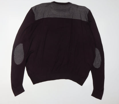 Jeff Banks Men's Purple Crew Neck Pullover Jumper L