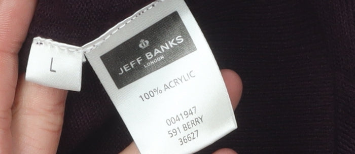 Jeff Banks Men's Purple Crew Neck Pullover Jumper L