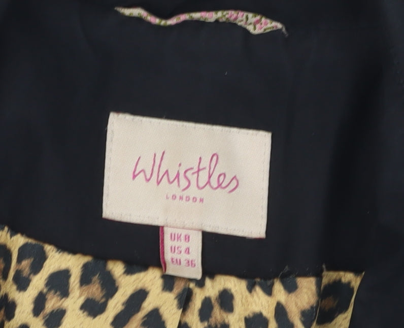 Womens UK Size 8 Whistles Black Trench Coat