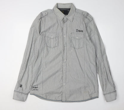 Jack & Jones Men's XL Black Striped Long Sleeve Shirt