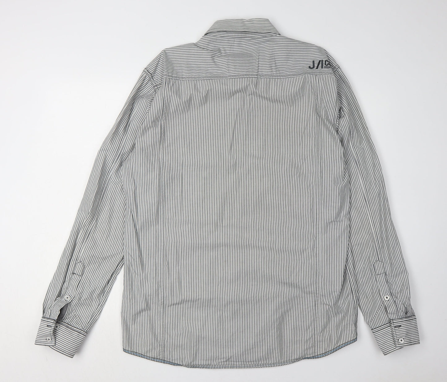 Jack & Jones Men's XL Black Striped Long Sleeve Shirt