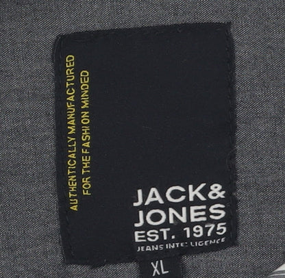 Jack & Jones Men's XL Black Striped Long Sleeve Shirt