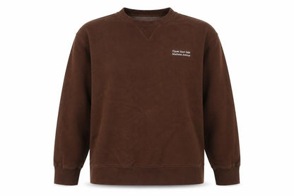 Front view of Zara unisex brown crew neck sweatshirt l